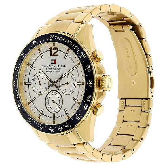 Tommy Hilfiger 1791121 gold dial close-up