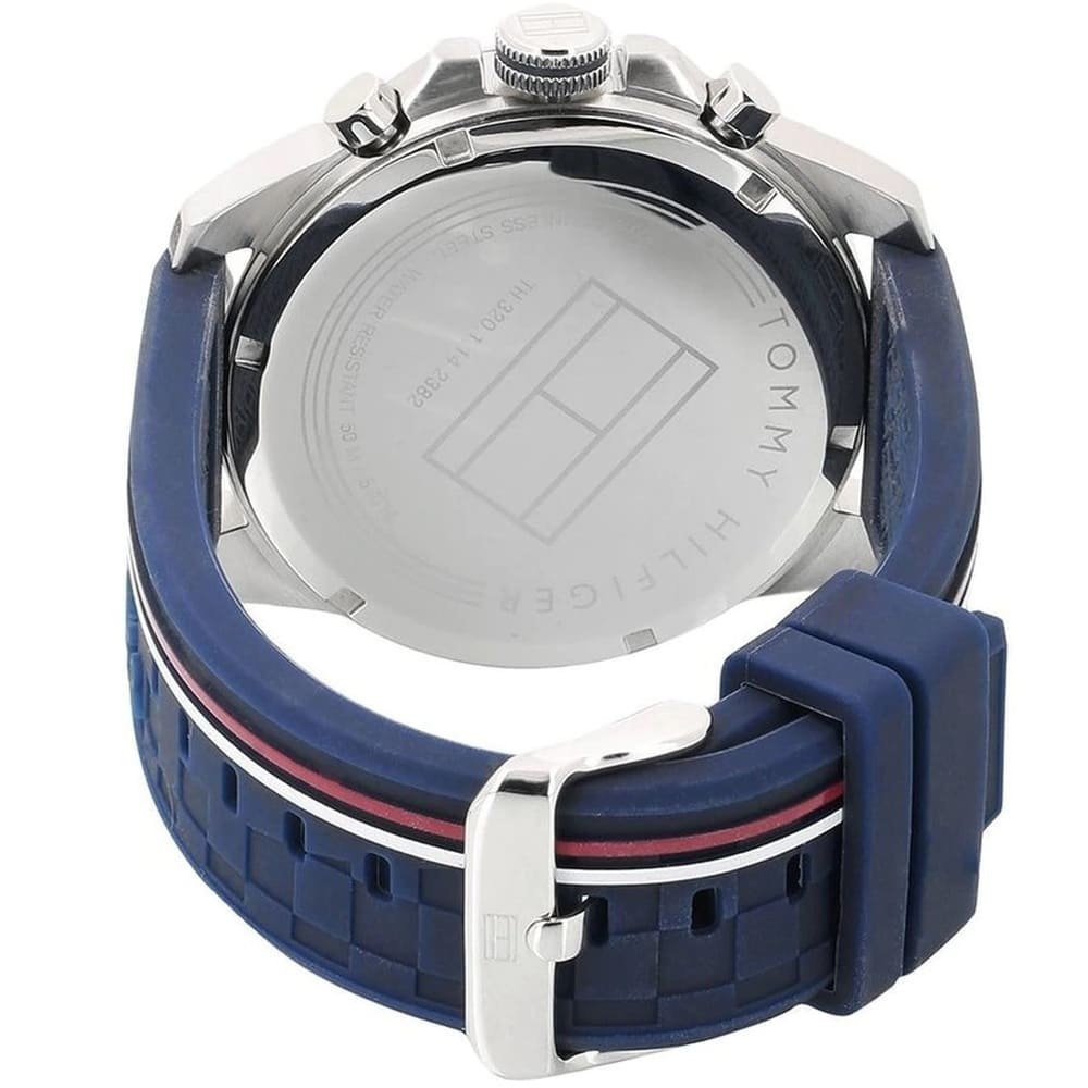 Tommy Hilfiger 1791476 blue watch clasp and strap view