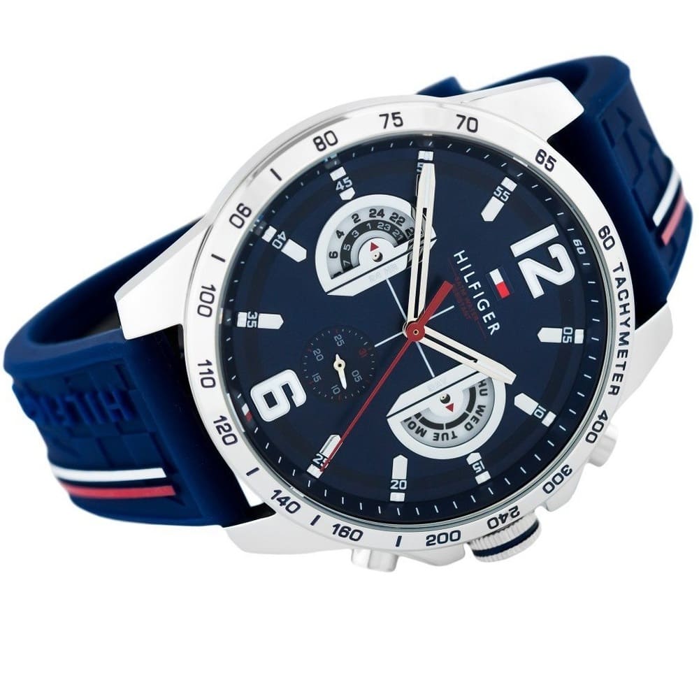 Tommy Hilfiger 1791476 men’s watch with blue dial and blue silicone strap