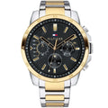 Tommy Hilfiger 1791559 Decker two-tone men’s watch front view with black dial