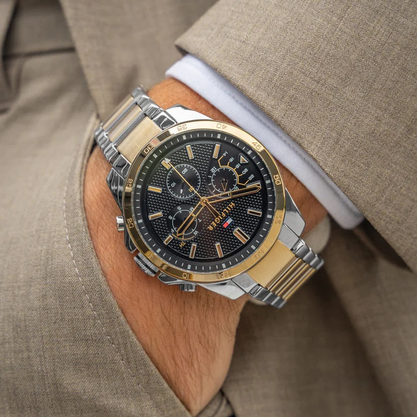Tommy Hilfiger 1791559 Decker two-tone watch on wrist