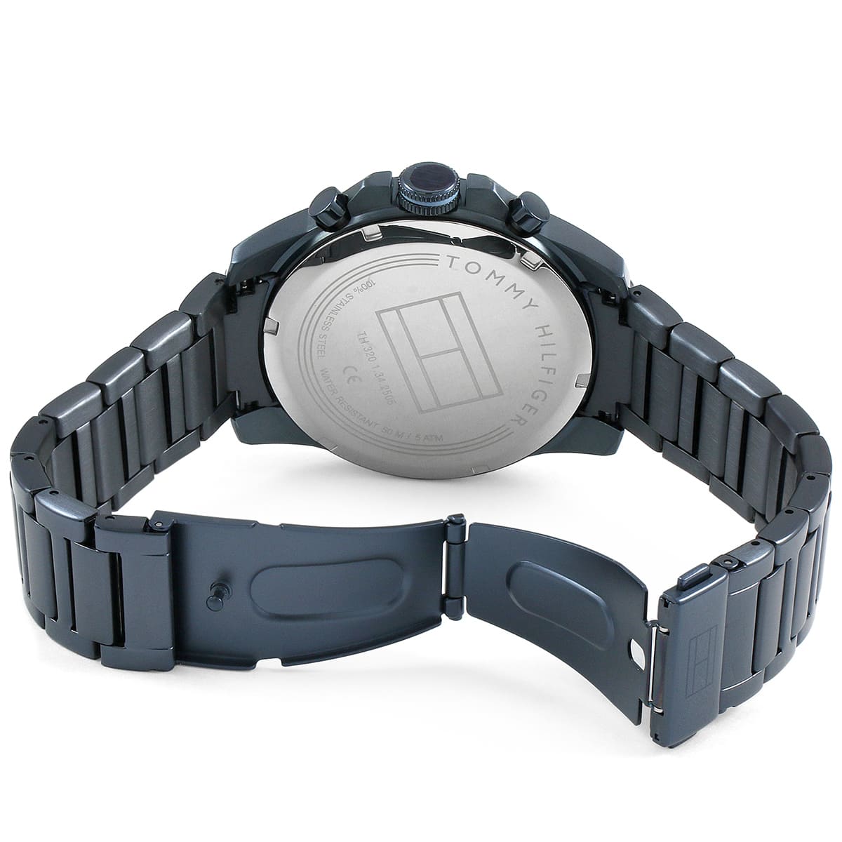 Tommy Hilfiger 1791560 blue stainless steel watch open strap and clasp