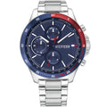 Tommy Hilfiger 1791718 Bank blue dial close-up with stainless steel bracelet