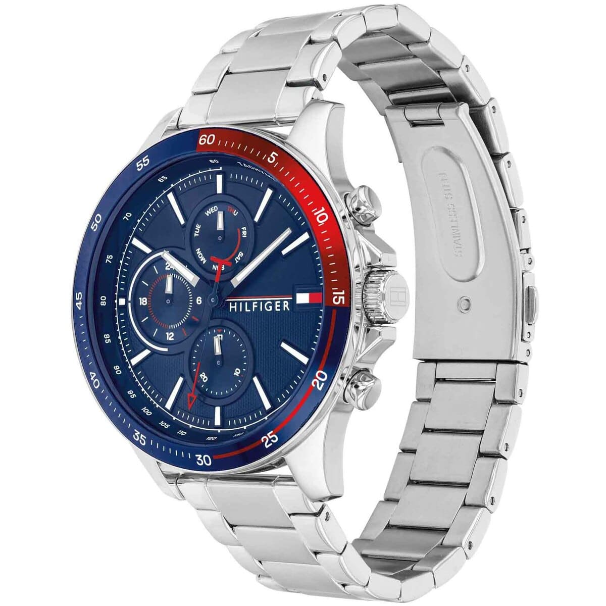 Tommy Hilfiger 1791718 men’s stainless steel watch with blue dial