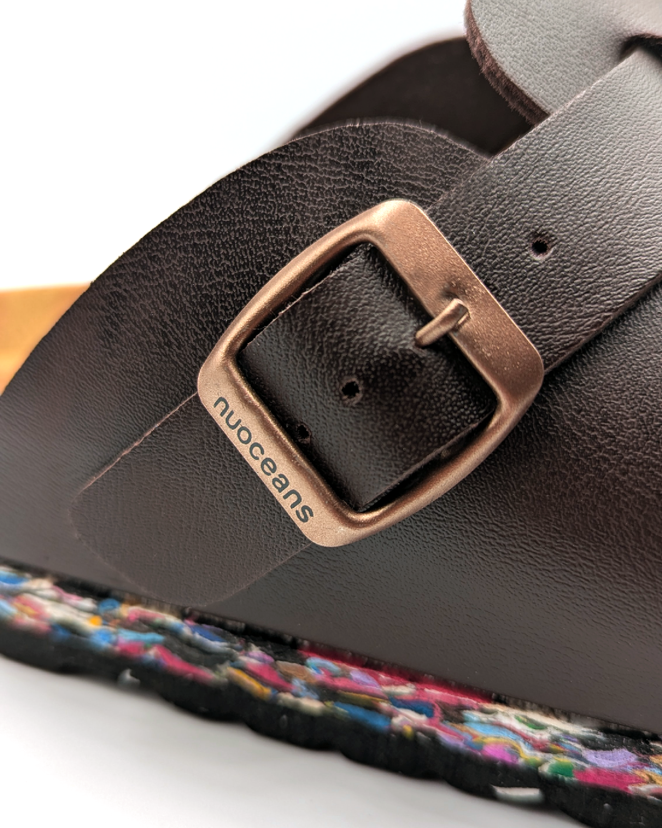 Nuoceans TRUFFLE dark brown clog angled product image