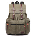 Kenike green unisex canvas leather backpack variant
