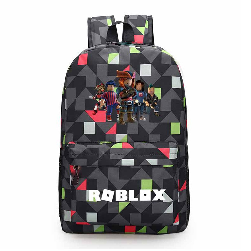 Kenike rhombic red kids 3D game style school backpack variant